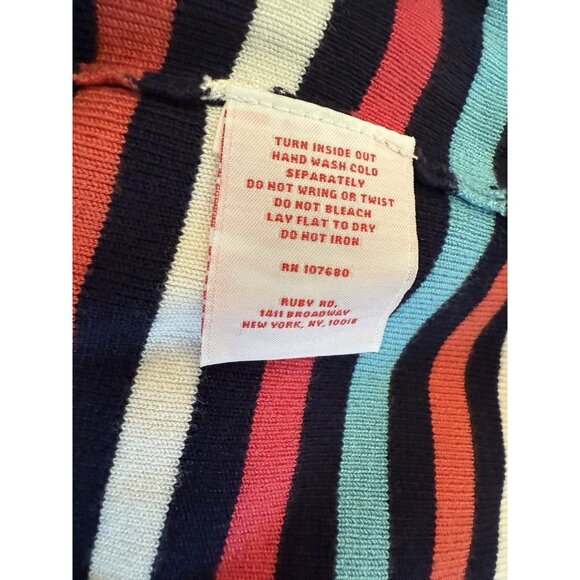 Ruby Road Women's Multi Color Striped Buttons Cardigan Sweater Art to Wear Sz Lg - Picture 6 of 8